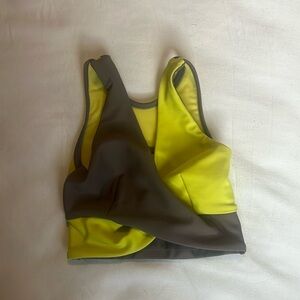 FIVE criss cross tank crop YXL (grey/yellow)